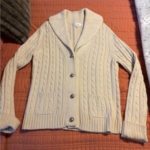 Weatherproof Women's Beige Cable Knit Cardigan, Like New